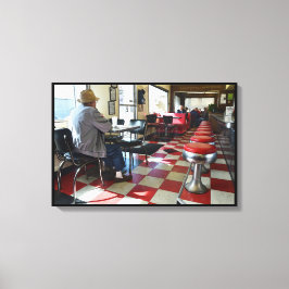  Valentijn Diner Interior Canvas Afdruk