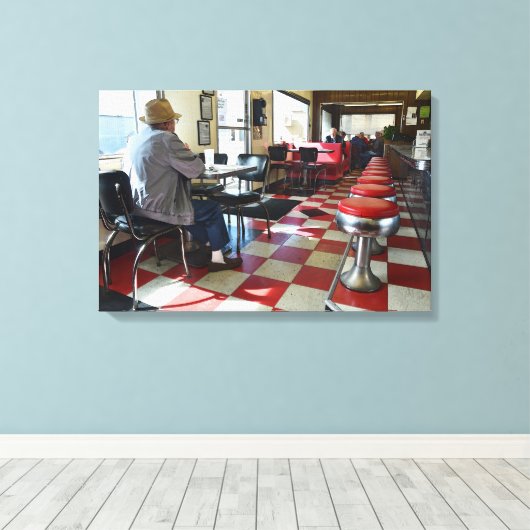  Valentijn Diner Interior Canvas Afdruk (Insitu (Houten vloer))