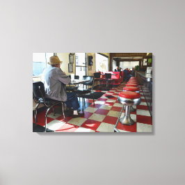 Valentijn Diner Interior Canvas Afdruk