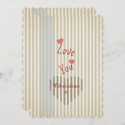 Valentijn Dinner Hearts Kaart (Voorkant / Achterkant)