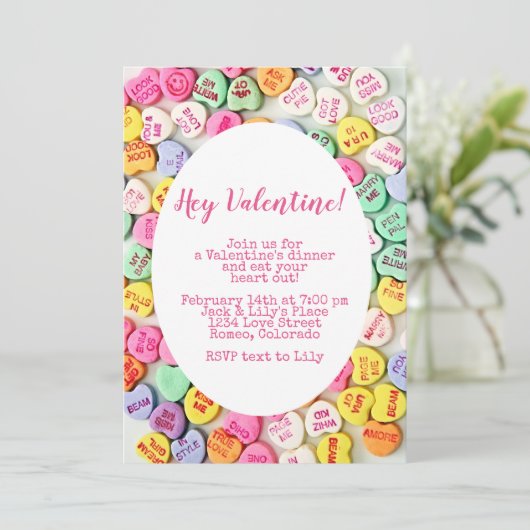 Valentijn Dinner Kaart (Staand voorkant)