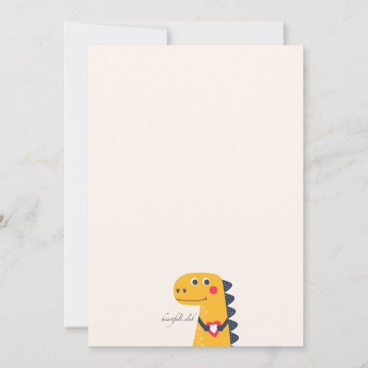Valentijn Dino Valentijnsdag Kaart (Achterkant)