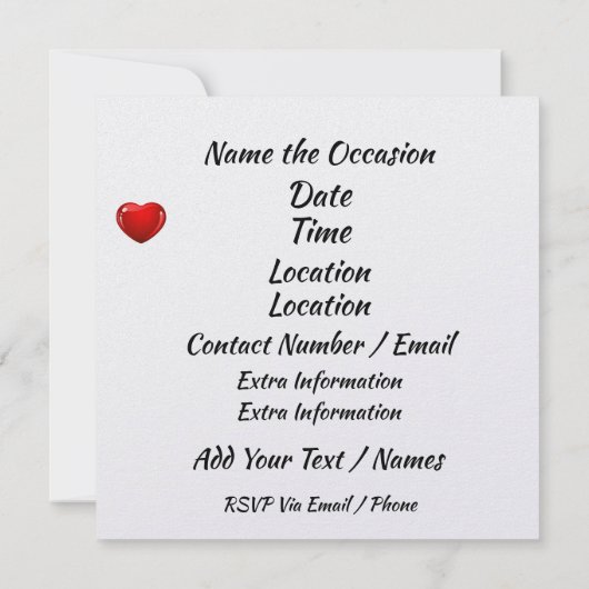 Valentijn Disco dansuitnodiging Kaart (Achterkant)