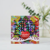 Valentijn Disco dansuitnodiging Kaart (Staand voorkant)