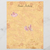 Valentijn Distressed Schattigee Vogels Briefpapier (Achterkant)