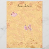 Valentijn Distressed Schattigee Vogels Briefpapier (Voorkant)