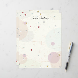 Valentijn Distressed Stars Cirkel Briefpapier papi