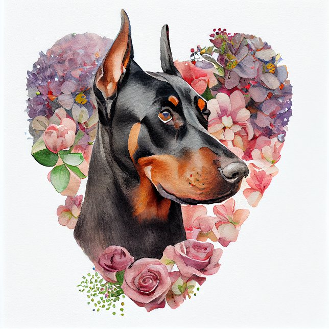 Valentijn Doberman Pinscher Dog Kussen (Creator heeft geüpload)
