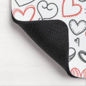 Valentijn doedle harten rode en zwarte hipster muismat (Hoek)