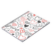 Valentijn doedle harten rode en zwarte hipster notitieboek (Linkerzijde)