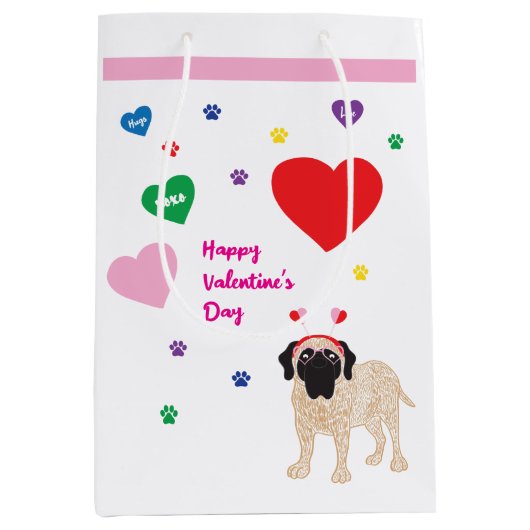 Valentijn Dog Medium Cadeauzakje (Voorkant)