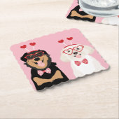 Valentijn Dogs Rottweiler Maltipoo Puppy Kartonnen Onderzetters (Gebogen)