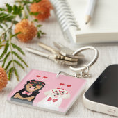 Valentijn Dogs Rottweiler Maltipoo Puppy Sleutelhanger (Voorkant Rechts)