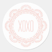 Valentijn Doily Sticker - Roze (Voorkant)