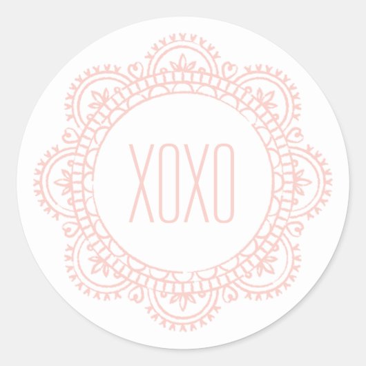 Valentijn Doily Sticker - Roze (Voorkant)