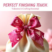 Valentijn donkerroze lieve hartjes satijnen lint