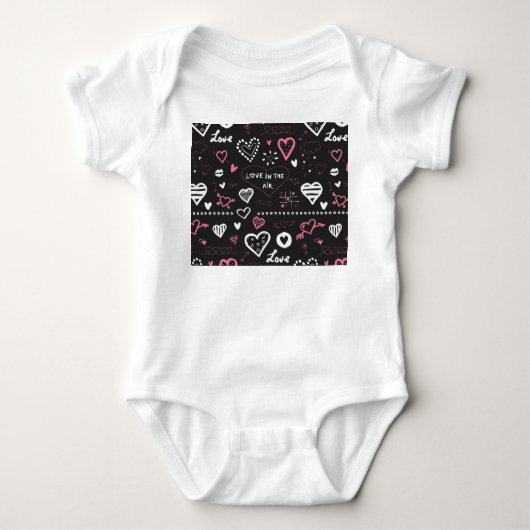Valentijn Doodle Heart Romper (Voorkant)