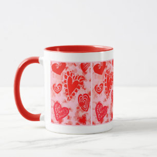 Valentijn Doodle Hearts - Beverage Mok
