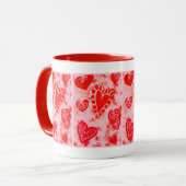Valentijn Doodle Hearts - Beverage Mok (Voorkant links)