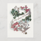 Valentijn Doves, Clover en Flowers Feestdagenkaart (Voorkant)