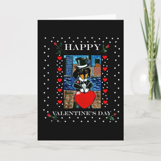 Valentijn Doxie Feestdagen Kaart (Voorkant)