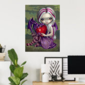 Valentijn Dragon gothic fairy Art Print (Thuiskantoor)