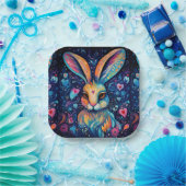 Valentijn Dream Hearts: Regenboog Doodle Bunny Papieren Bordje (Feest)