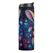 Valentijn Dream Hearts: Regenboog Doodle Bunny Thermosbeker (Gedraaid links)