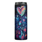 Valentijn Dream Hearts: Regenboog Doodle Bunny Thermosbeker (Achterkant)