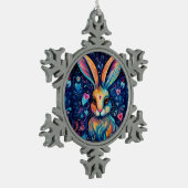 Valentijn Dream Hearts: Regenboog Doodle Bunny Tin Sneeuwvlok Ornament (Links)