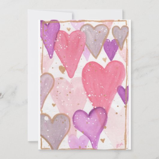 Valentijn drijvende harten feestdagenkaart (Voorkant)
