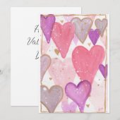 Valentijn drijvende harten feestdagenkaart (Voorkant / Achterkant)