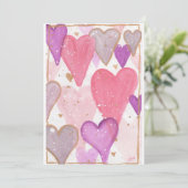 Valentijn drijvende harten feestdagenkaart (Staand voorkant)