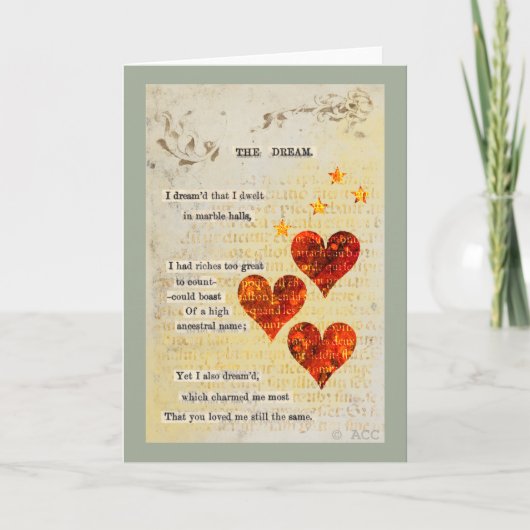 Valentijn droomharten feestdagen kaart (Voorkant)