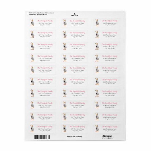 Valentijn Duck Return Address Label (Full Sheet)