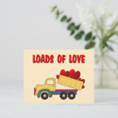 Valentijn Dump truck met liefdesbelasting Feestdagenkaart (Staand voorkant)