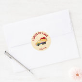 Valentijn Dump truck met liefdesbelasting Ronde Sticker (Envelop)