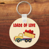 Valentijn Dump truck met liefdesbelasting Sleutelhanger (Voorkant)