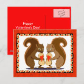 Valentijn eekhoorns 1 feestdagenkaart (Voorkant / Achterkant)