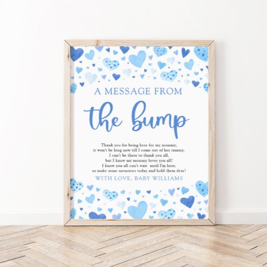 Valentijn een bericht van het bump Baby shower tek Poster