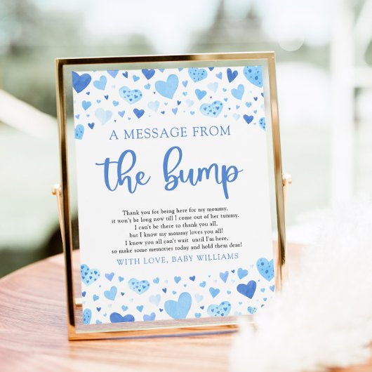 Valentijn een bericht van het bump Baby shower tek Poster