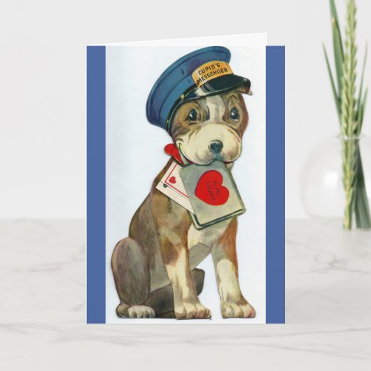 Valentijn - Een hond als Cupido's Messenger, Feestdagen Kaart (Voorkant)