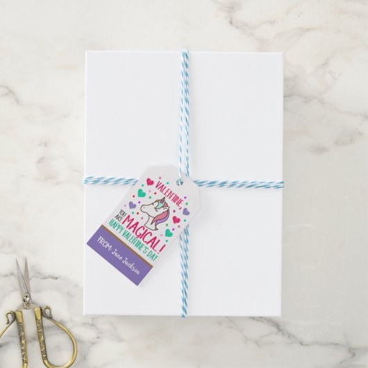 Valentijn Eenhoorn Gift Label Cadeaulabel (Met Touw)