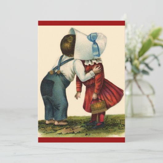  Valentijn eerste kusdag Kaart (Staand voorkant)