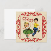  Valentijn eerste-liefdesjongen en meisje Feestdagenkaart (Voorkant / Achterkant)