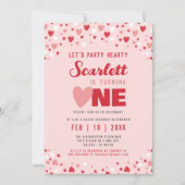 Valentijn Eerste Verjaardagsfeestje Schattige Roze Kaart (Voorkant)