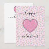 Valentijn Elegant Hart Speckles Design Feestdagenkaart (Voorkant / Achterkant)