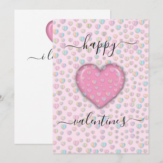 Valentijn Elegant Hart Speckles Design Feestdagenkaart (Voorkant / Achterkant)