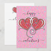 Valentijn Elegant met elkaar verbonden harten ontw Feestdagenkaart (Voorkant / Achterkant)