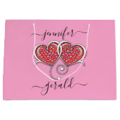 Valentijn Elegant met elkaar verbonden harten ontw Groot Cadeauzakje (Voorkant)